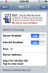 iSpit - Server is running