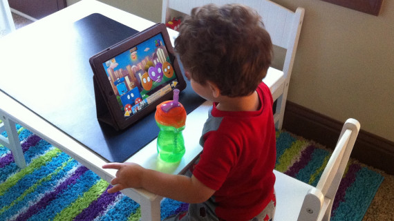 child with iPad